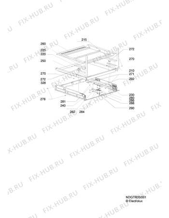 Взрыв-схема плиты (духовки) Aeg Electrolux E5745-5-M EU(ML) - Схема узла Floor